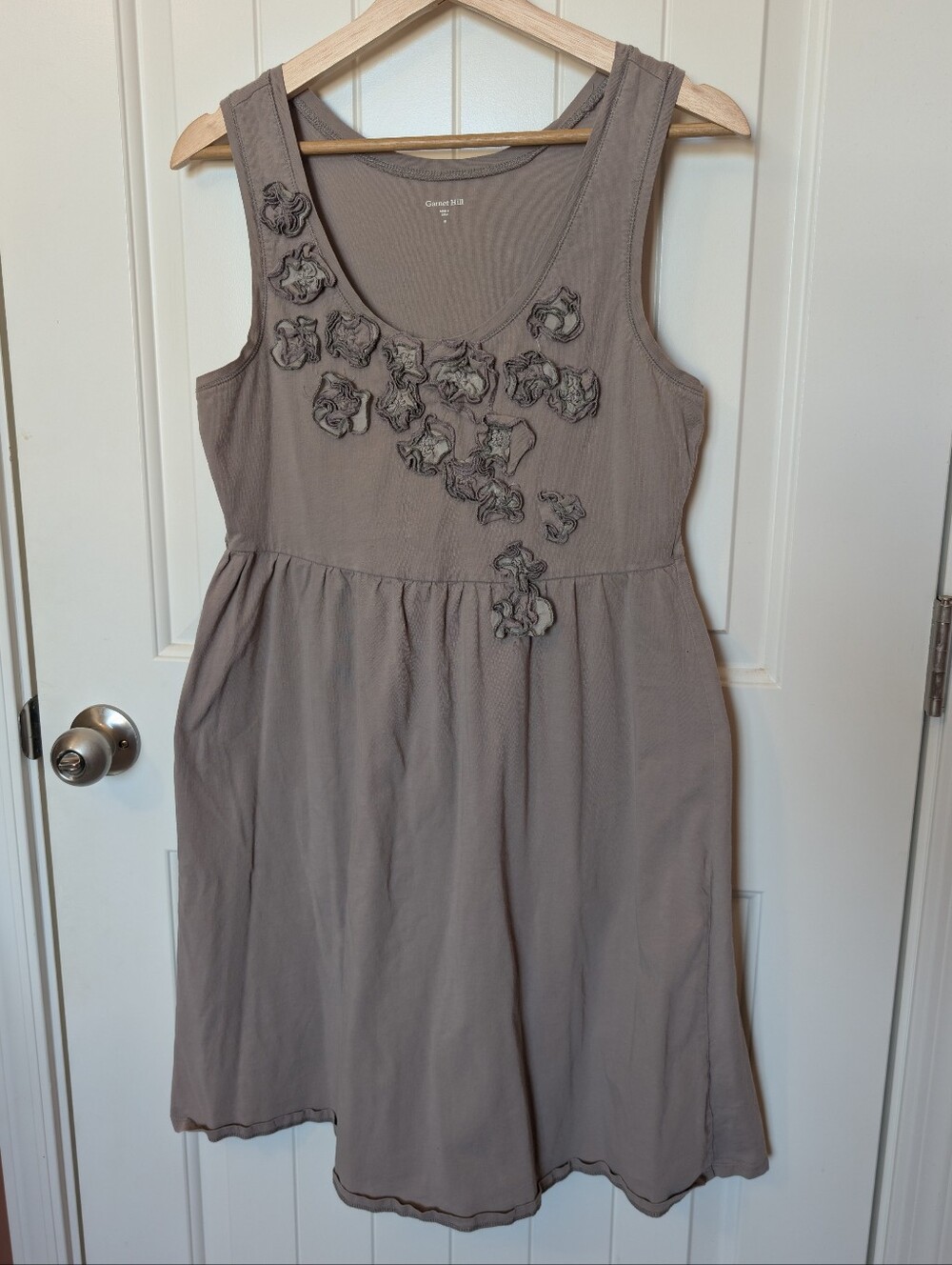 NWOT Garnet Hill Florette Tank Mini Dress Medium Grey